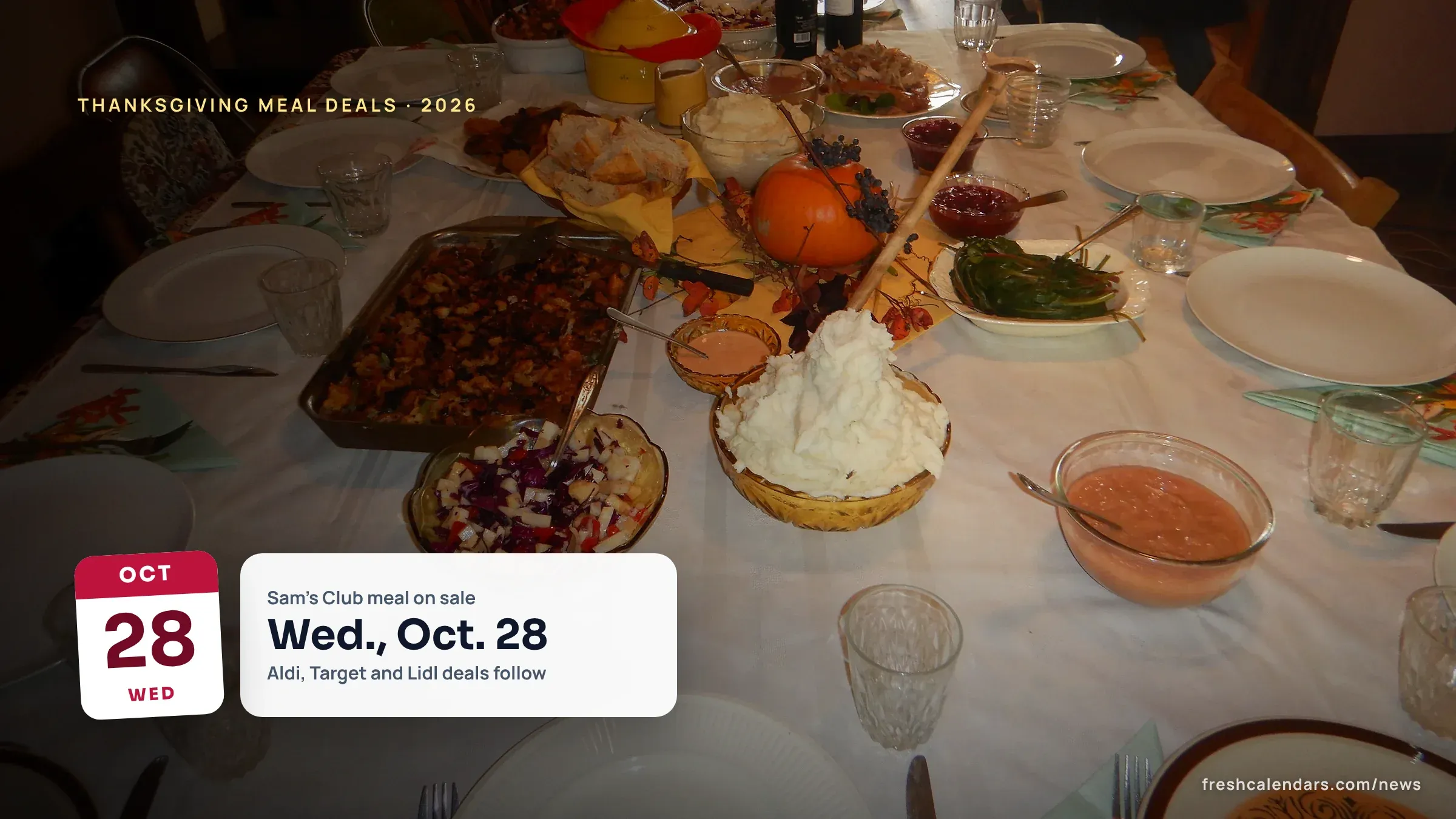 Thanksgiving meal deals 2026: a home-cooked Thanksgiving dinner spread on a table