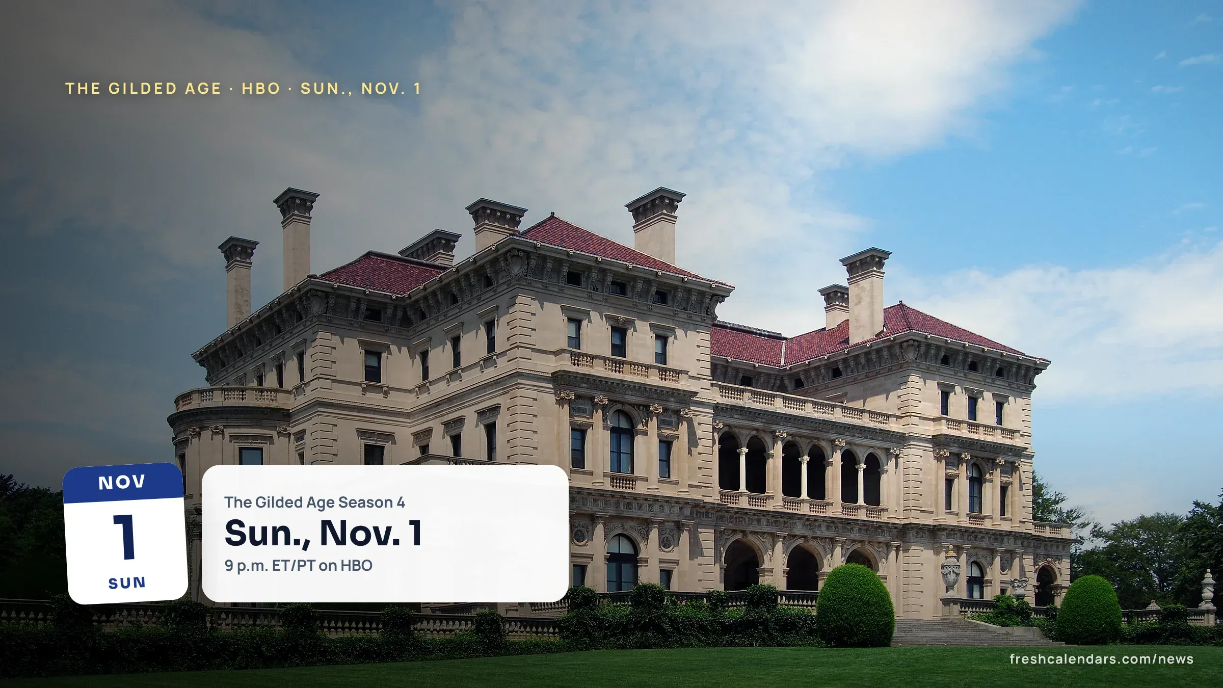 The Gilded Age Season 4 premiere: The Breakers mansion in Newport, Rhode Island, from the Gilded Age era